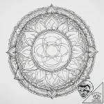 Omega (symbol), artistic tattoo sketch, sepia… – tattoo sketch (№1754324876_0, 04.08.2025 16:27) — tattoovalue.net
