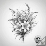 Lilies of the valley, ink illustration for ta… – tattoo sketch (№1754325294_0, 04.08.2025 16:34) — tattoovalue.net