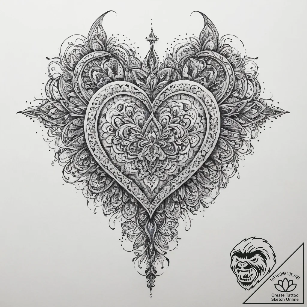 Tattoo design a hand covering a heart, symbol... - tattoo sketch (№1754326112_0, 04.08.2025 16:48) — tattoovalue.net