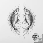 Tattoo design pisces fish, one appearing as a… – tattoo sketch (№1754326315_0, 04.08.2025 16:51) — tattoovalue.net