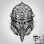 Tattoo sketch a stylized combat helmet subtly… – tattoo sketch (№1754326519_0, 04.08.2025 16:55) — tattoovalue.net