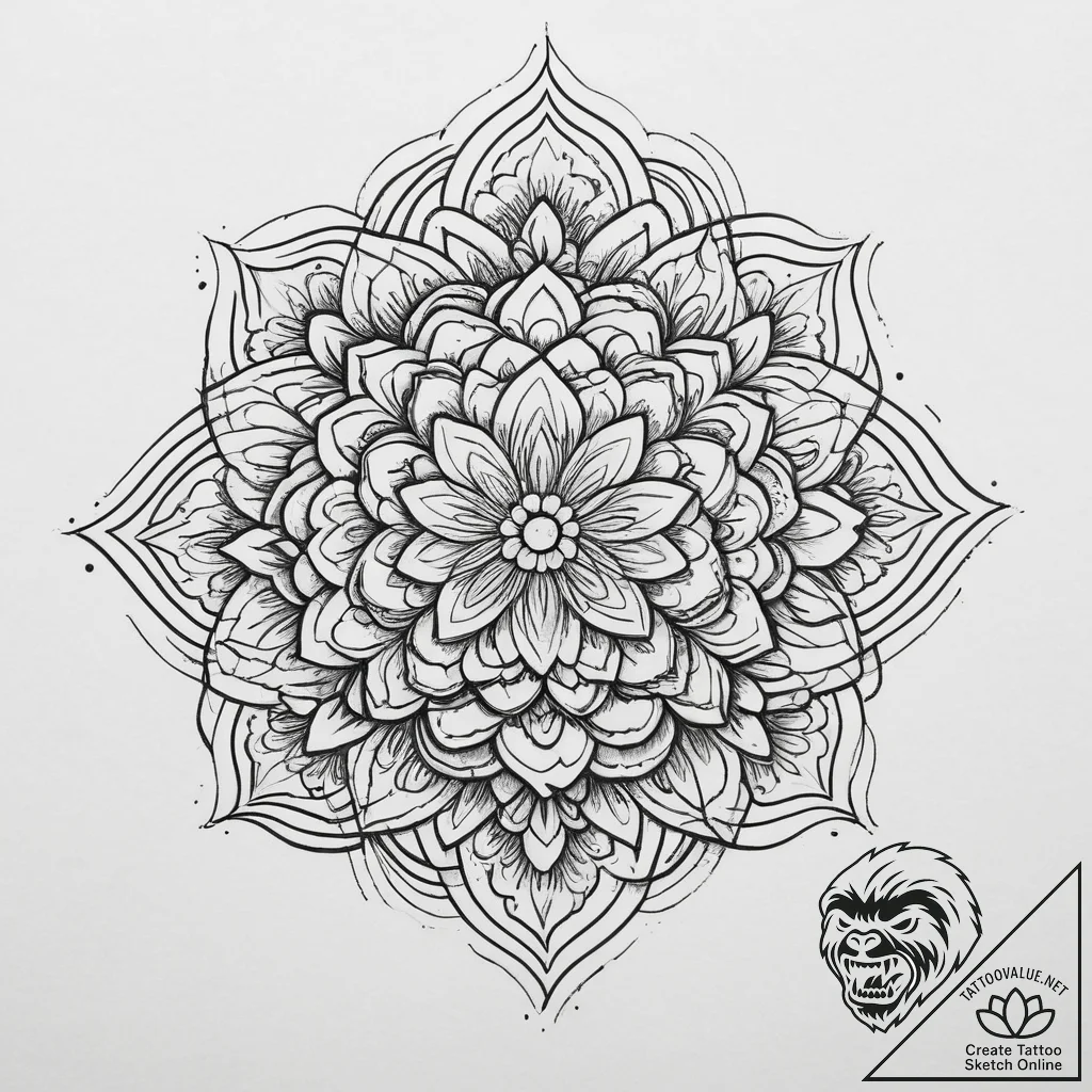 Tattoo sketch a human brain with blooming flo... - tattoo sketch (№1754326942_0, 04.08.2025 17:02) — tattoovalue.net
