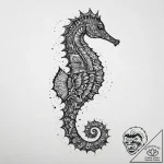 A seahorse with intricate patterns (is there,… – tattoo sketch (№1754328777_0, 04.08.2025 17:32) — tattoovalue.net