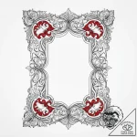 An ornate, empty picture frame, tattoo sketch… – tattoo sketch (№1754329365_0, 04.08.2025 17:42) — tattoovalue.net
