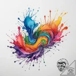 Tattoo design a flowing river of code that tr… – tattoo sketch (№1754329572_0, 04.08.2025 17:46) — tattoovalue.net