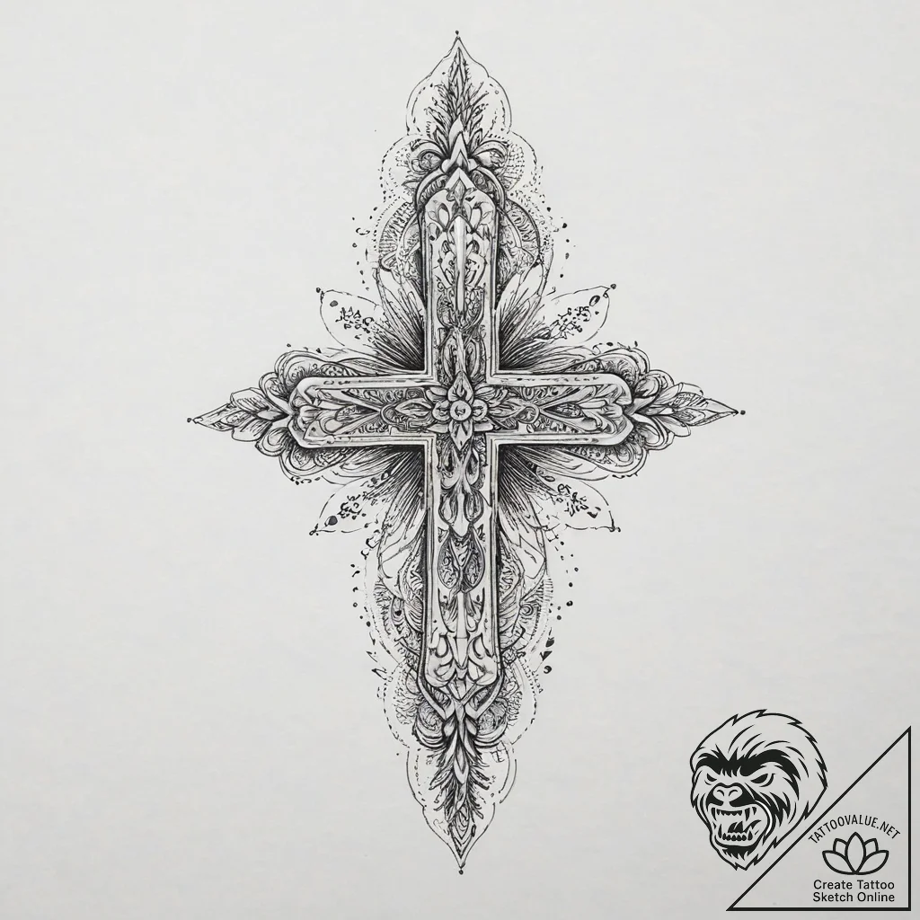 Garter, concept art for tattoo, linework tatt... - tattoo sketch (№1754329788_0, 04.08.2025 17:49) — tattoovalue.net