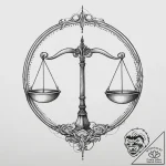 Tattoo sketch libra’s scales, balanced by two… – tattoo sketch (№1754330200_0, 04.08.2025 17:56) — tattoovalue.net