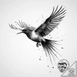 Tattoo design a silhouette of a flying bird,… – tattoo sketch (№1754330410_0, 04.08.2025 18:00) — tattoovalue.net