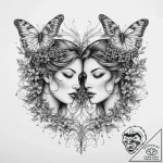 Tattoo sketch gemini twins surrounded by flow… – tattoo sketch (№1754331241_0, 04.08.2025 18:14) — tattoovalue.net