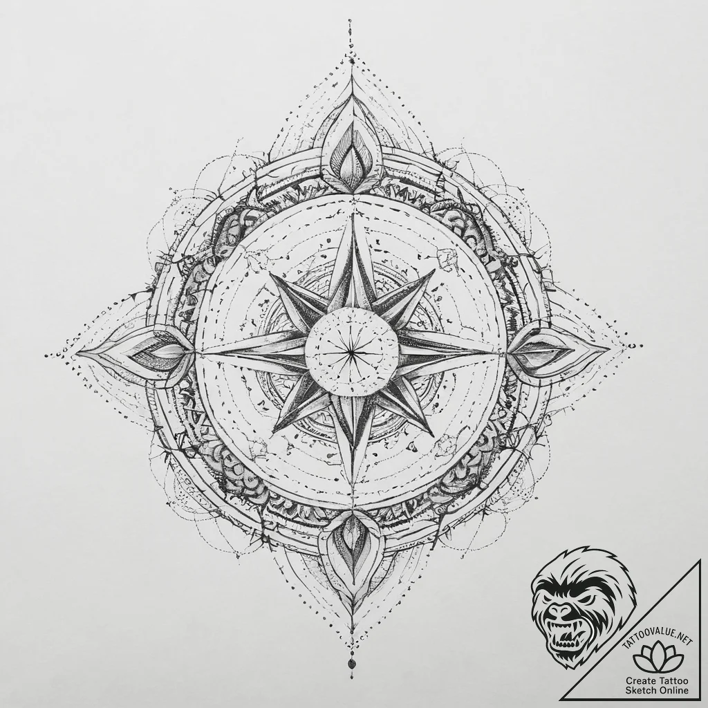 р сѓрѕр° рђр»р°с‚с‹сђсњ (alatyr, center of th... - tattoo sketch (№1754331449_0, 04.08.2025 18:17) — tattoovalue.net