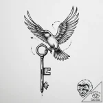 Tattoo sketch a stylized “escape key” with a… – tattoo sketch (№1754332276_0, 04.08.2025 18:31) — tattoovalue.net