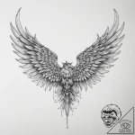 Tattoo design a valkyrie-inspired wing, stron… – tattoo sketch (№1754332683_0, 04.08.2025 18:38) — tattoovalue.net