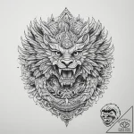 Aztec feathered serpent (quetzalcoatl), conce… – tattoo sketch (№1754333505_0, 04.08.2025 18:51) — tattoovalue.net