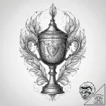 Tattoo design a stylized trophy cup with a un… – tattoo sketch (№1754334521_0, 04.08.2025 19:08) — tattoovalue.net