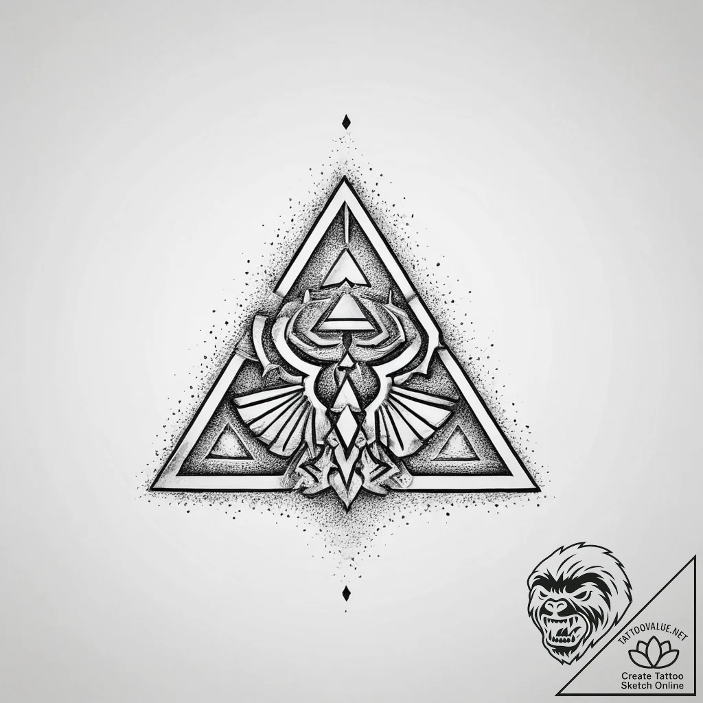The triforce (from the legend of zelda), tatt... - tattoo sketch (№1754334933_0, 04.08.2025 19:15) — tattoovalue.net