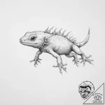 Axolotl – tattoo sketch (№1754335332_0, 04.08.2025 19:22) — tattoovalue.net