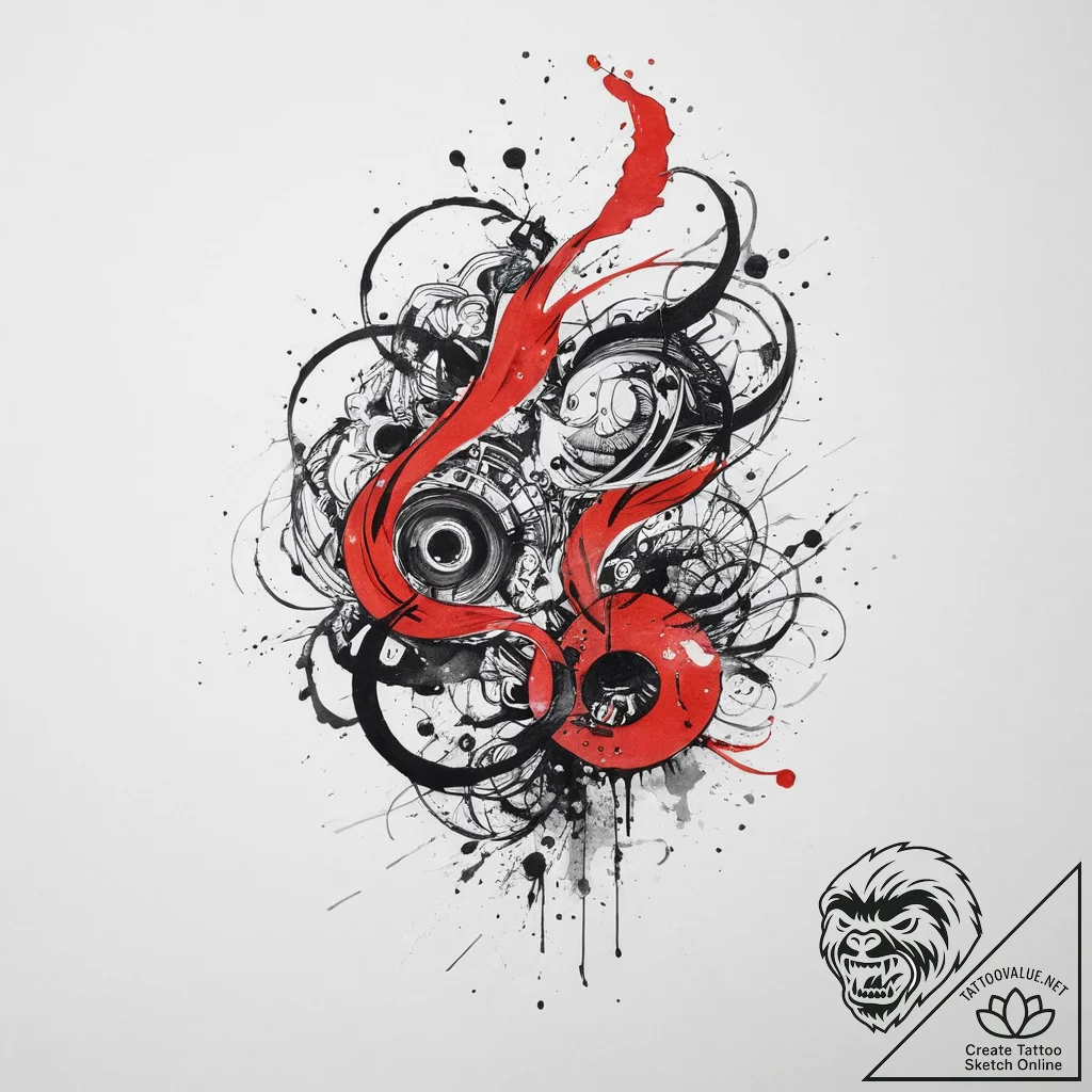 Tattoo sketch an abstract representation of f... - tattoo sketch (№1754336925_0, 04.08.2025 19:48) — tattoovalue.net