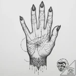 Tattoo sketch a hand with a subtle ‘thread’ w… – tattoo sketch (№1754337522_0, 04.08.2025 19:58) — tattoovalue.net