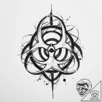The biohazard symbol, tattoo sketch design, o… – tattoo sketch (№1754337925_0, 04.08.2025 20:05) — tattoovalue.net