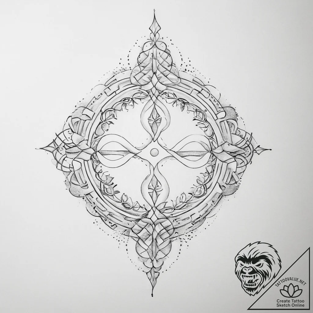 Tattoo design a flowing river of light connec... - tattoo sketch (№1754338527_0, 04.08.2025 20:15) — tattoovalue.net