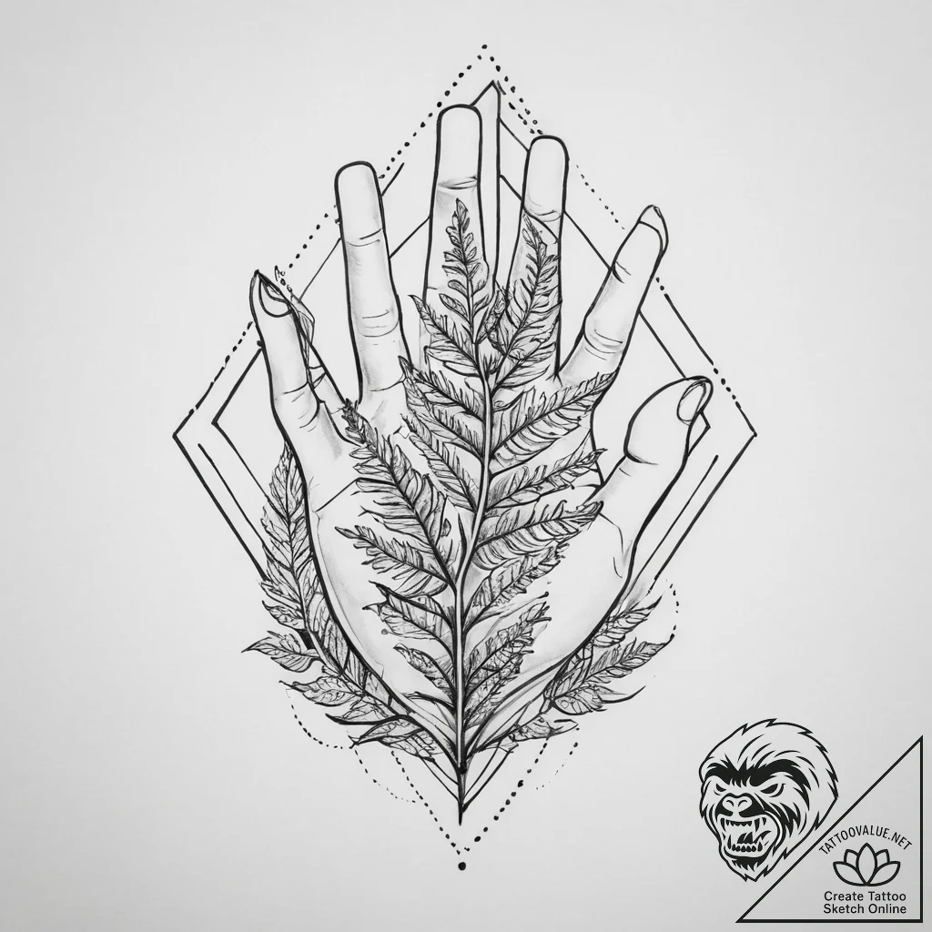 A minimalist tattoo of a hand holding a glowi... - tattoo sketch (№1754338932_0, 04.08.2025 20:22) — tattoovalue.net