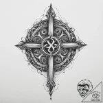 Tattoo sketch: a stylized forge with the svar… – tattoo sketch (№1754339954_0, 04.08.2025 20:39) — tattoovalue.net
