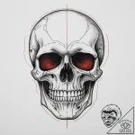 Skull, concept art for tattoo, black and red… – tattoo sketch (№1754340967_0, 04.08.2025 20:56) — tattoovalue.net