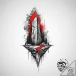 Floating data monolith, artistic tattoo sketc… – tattoo sketch (№1754342380_0, 04.08.2025 21:19) — tattoovalue.net
