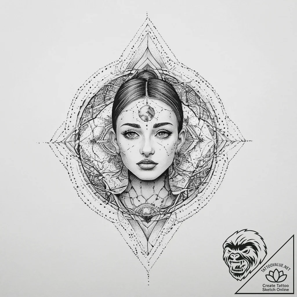 Tattoo design: a geometric representation of... - tattoo sketch (№1754345031_0, 04.08.2025 22:03) — tattoovalue.net