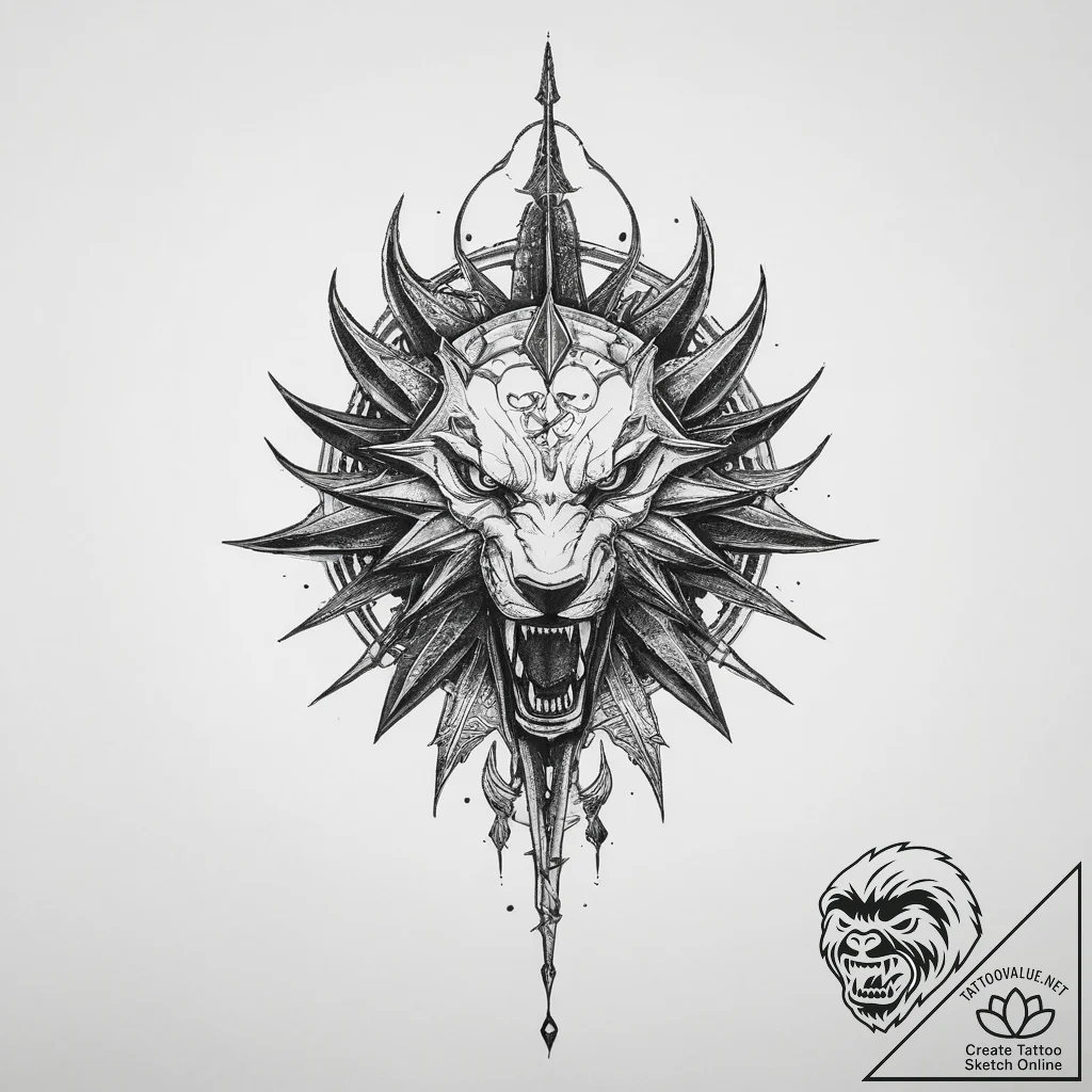 The signs from the witcher (aard, igni) - tattoo sketch (№1754345408_0, 04.08.2025 22:10) — tattoovalue.net