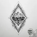 Tattoo sketch: a geometric pattern resembling… – tattoo sketch (№1754345616_0, 04.08.2025 22:13) — tattoovalue.net