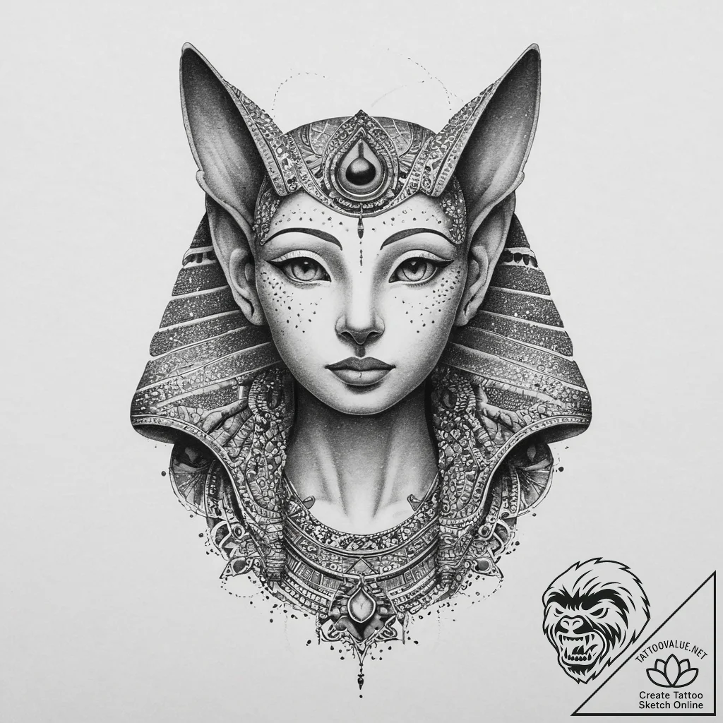 Sphinx, tattoo drawing outline, on a clean wh... - tattoo sketch (№1754346832_0, 04.08.2025 22:33) — tattoovalue.net