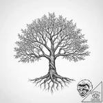 Tattoo design a strong, rooted tree, symboliz… – tattoo sketch (№1754347444_0, 04.08.2025 22:44) — tattoovalue.net