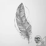 Tattoo design a geometric feather with intric… – tattoo sketch (№1754391751_0, 05.08.2025 11:02) — tattoovalue.net