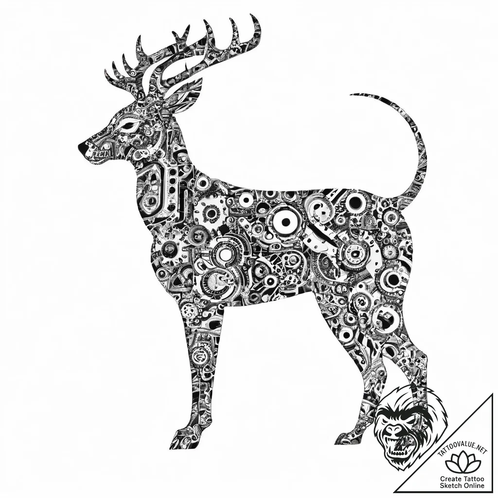 Tattoo design an abstract circuit board formi... - tattoo sketch (№1754391951_0, 05.08.2025 11:05) — tattoovalue.net