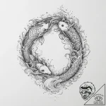 Tattoo design two stars reflecting in a body… – tattoo sketch (№1754392560_0, 05.08.2025 11:16) — tattoovalue.net