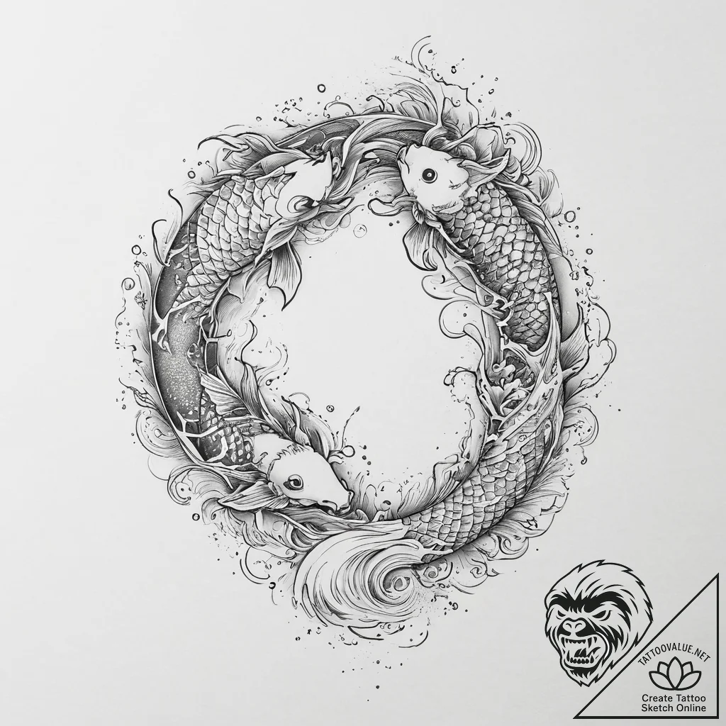 Tattoo design two stars reflecting in a body... - tattoo sketch (№1754392560_0, 05.08.2025 11:16) — tattoovalue.net