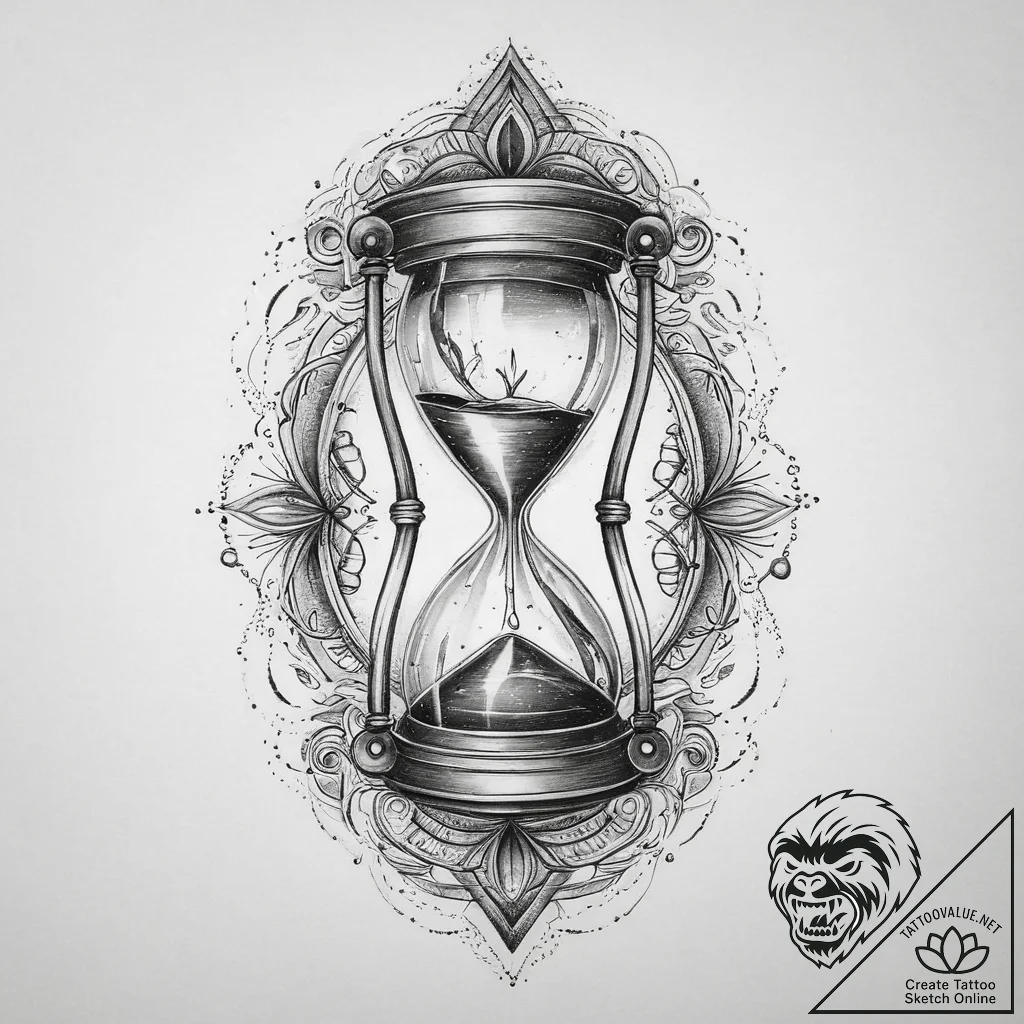 Hourglass nebula, artistic tattoo sketch, rou... - tattoo sketch (№1754392761_0, 05.08.2025 11:19) — tattoovalue.net