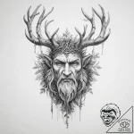 A slavic leshy (forest spirit) – tattoo sketch (№1754392966_0, 05.08.2025 11:22) — tattoovalue.net