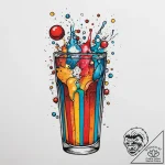 A close-up of the carbonation bubbles rising… – tattoo sketch (№1754394785_0, 05.08.2025 11:53) — tattoovalue.net