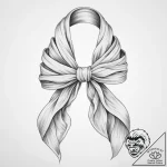 Tattoo design a flowing scarf or ribbon, symb… – tattoo sketch (№1754397644_0, 05.08.2025 12:40) — tattoovalue.net