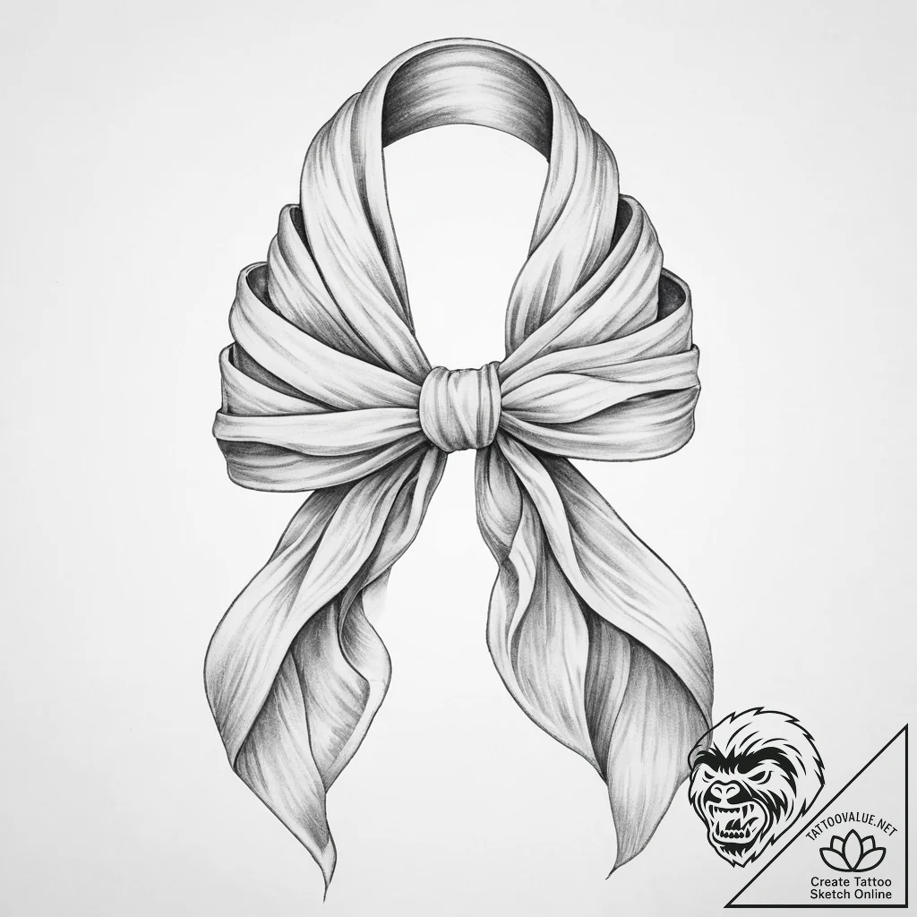 Tattoo design a flowing scarf or ribbon, symb... - tattoo sketch (№1754397644_0, 05.08.2025 12:40) — tattoovalue.net