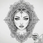 Face, tattoo drawing outline, sepia tone sket… – tattoo sketch (№1754399502_0, 05.08.2025 13:11) — tattoovalue.net