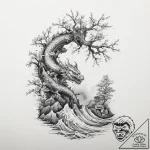 A bonsai tree on a cliff edge (is there, but… – tattoo sketch (№1754400121_0, 05.08.2025 13:22) — tattoovalue.net