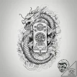Vintage telephone, tattoo drawing outline, ir… – tattoo sketch (№1754401152_0, 05.08.2025 13:39) — tattoovalue.net