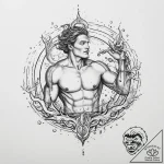 Tattoo sketch aquarius’s water-bearer, with u… – tattoo sketch (№1754401355_0, 05.08.2025 13:42) — tattoovalue.net