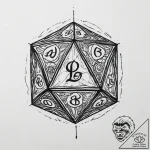 A d20 die from dungeons & dragons, tattoo dra… – tattoo sketch (№1754401970_0, 05.08.2025 13:52) — tattoovalue.net