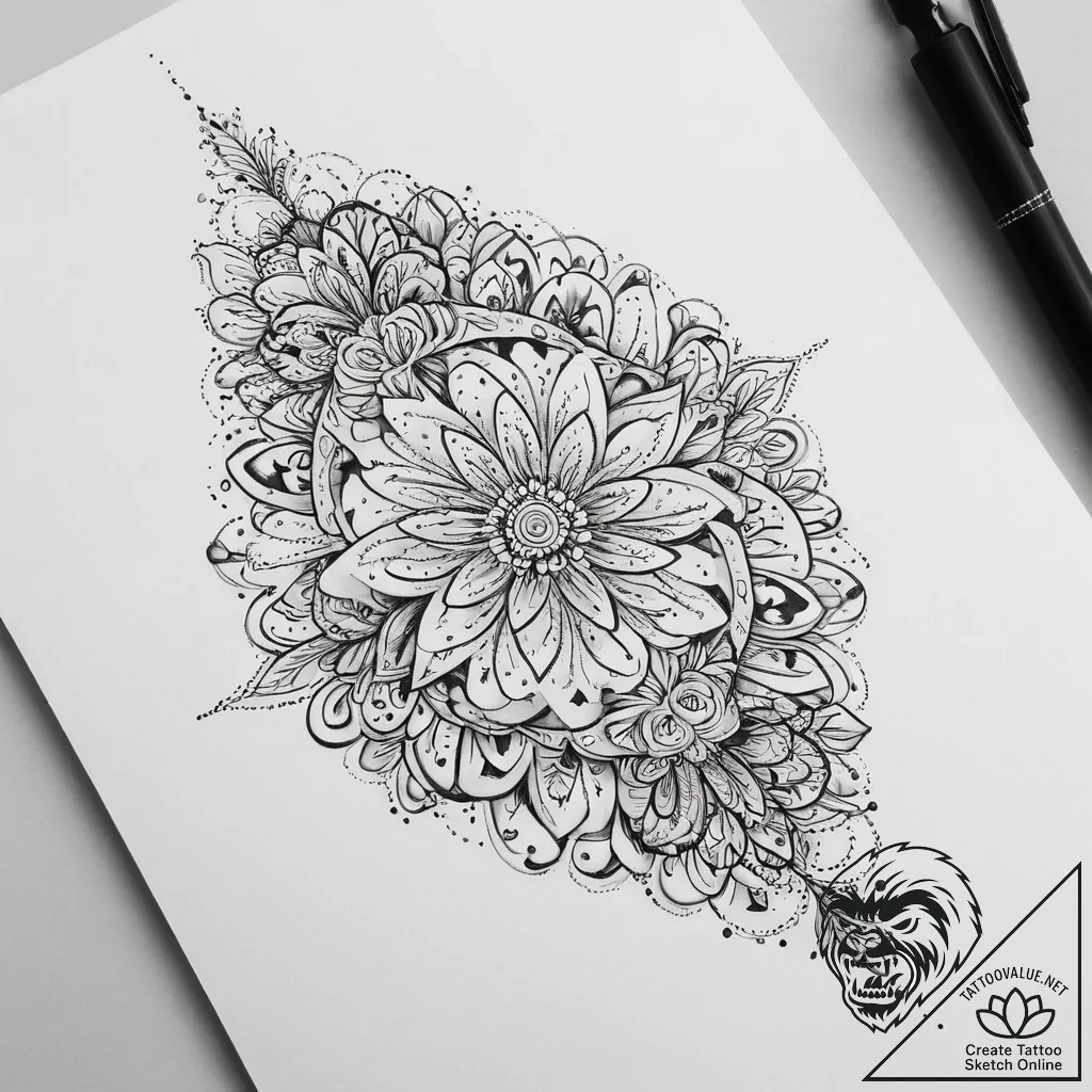 Tattoo design a thread that starts on one per... - tattoo sketch (№1754402587_0, 05.08.2025 14:03) — tattoovalue.net
