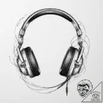 Tattoo design a gaming headset with wires sub… – tattoo sketch (№1754403620_0, 05.08.2025 14:20) — tattoovalue.net