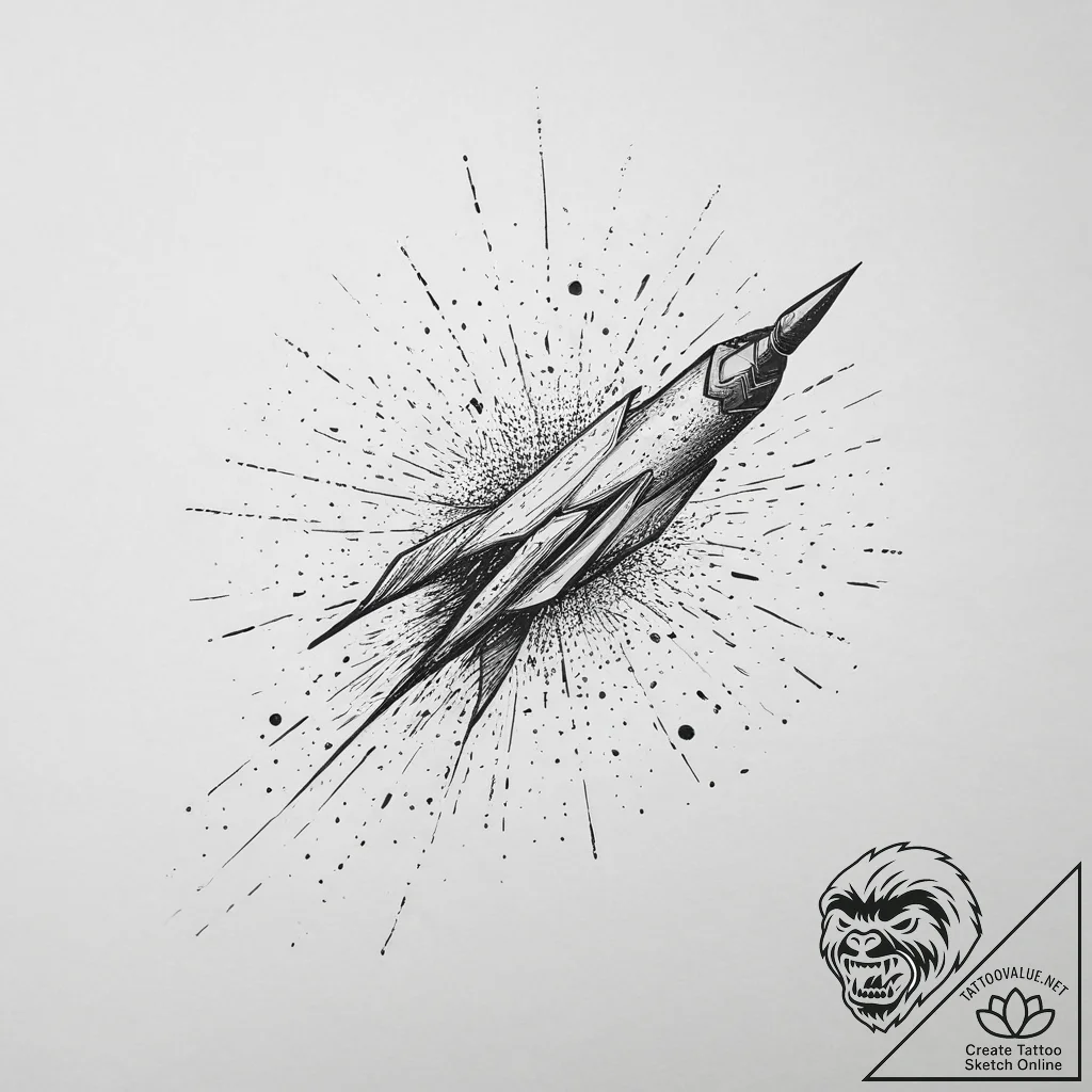 Comet, artistic tattoo sketch, dotwork tattoo... - tattoo sketch (№1754404031_0, 05.08.2025 14:27) — tattoovalue.net